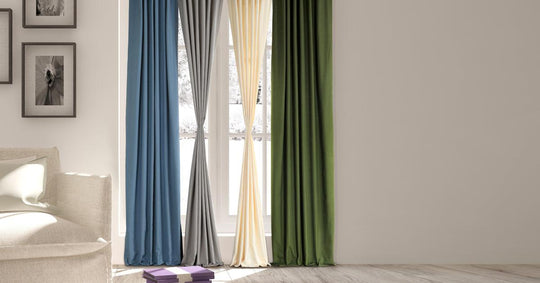layered curtains in modern living room