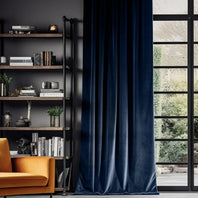 Americana Blue Urban Lush Velvet Custom Curtain - HalfPriceDrapes.com