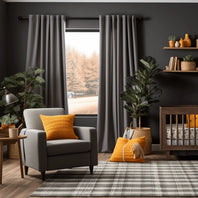 Dark Gravel Textured Faux Linen Custom Curtain - HalfPriceDrapes.com