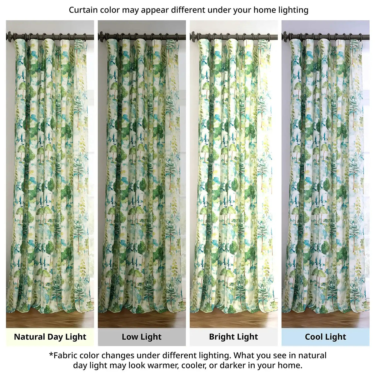 Woodland Mist Floral Dune Cotton Textured Printed Custom Curtain