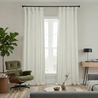 Birch Taupe Textured Faux Linen Room Darkening Curtain