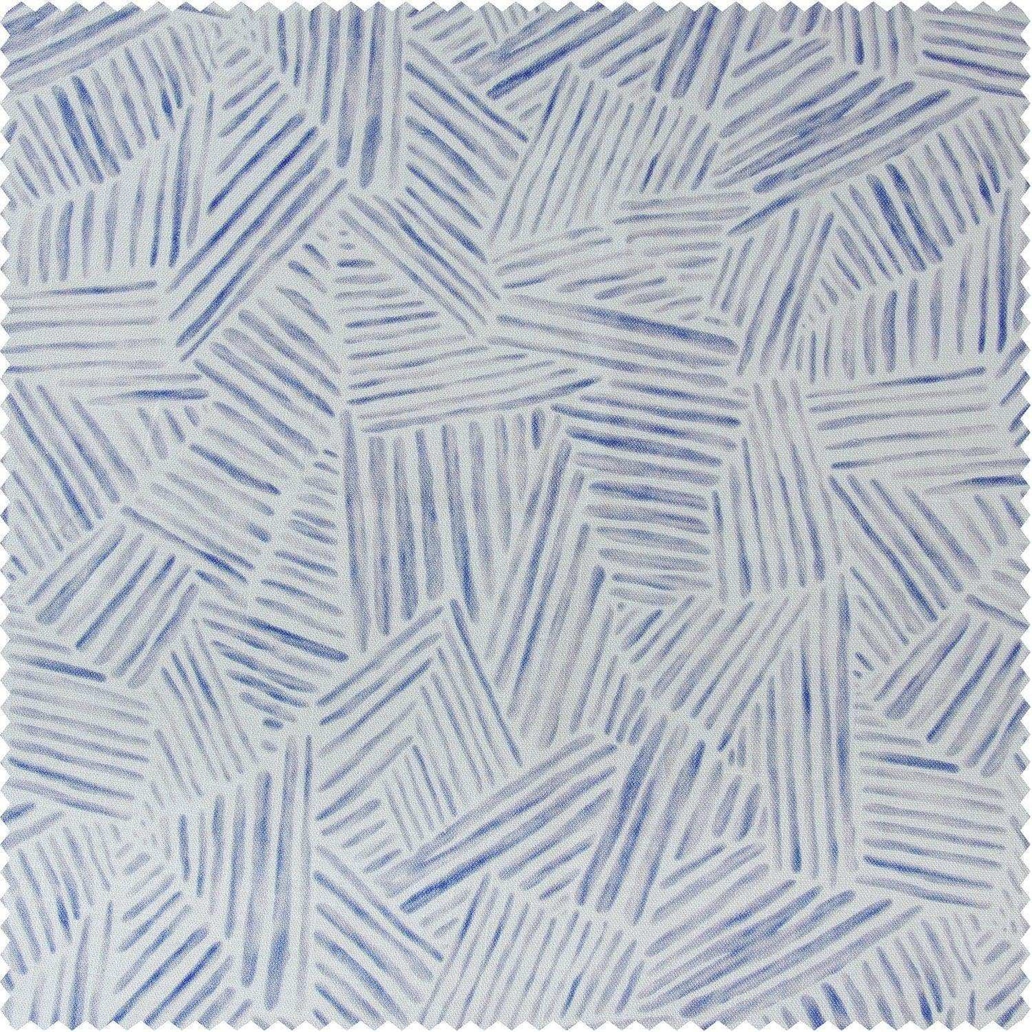 Strokes Light Blue Textured Printed Cotton Room Darkening Swatch - HalfPriceDrapes.com