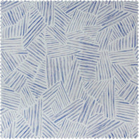 Strokes Light Blue Textured Printed Cotton Room Darkening Swatch - HalfPriceDrapes.com