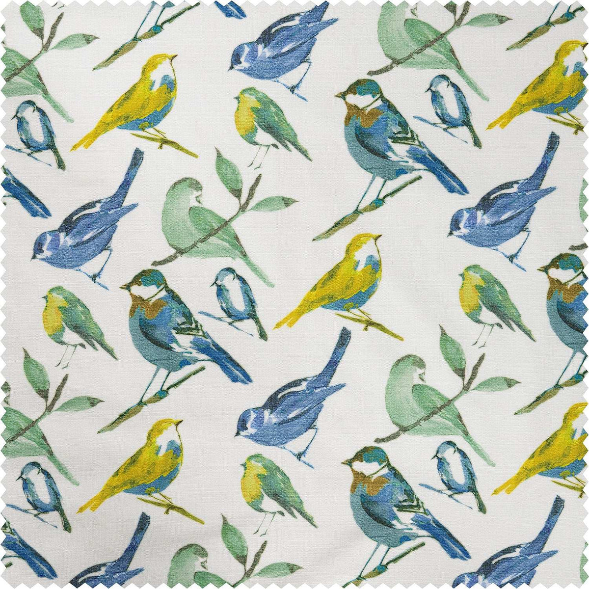 Songbird Blue Floral Dune Cotton Textured Printed Fabric