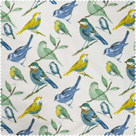 Songbird Blue Floral Dune Cotton Textured Printed Fabric