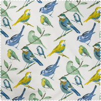 Songbird Blue Floral Dune Cotton Textured Printed Swatch