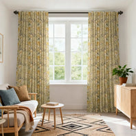 Vintage Botanical Sand Floral Dune Cotton Textured Printed Custom Curtain