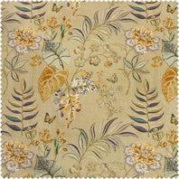 Vintage Botanical Sand Floral Dune Cotton Textured Printed Swatch