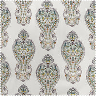 Mughal Medallion Paisley Dune Cotton Textured Printed Swatch