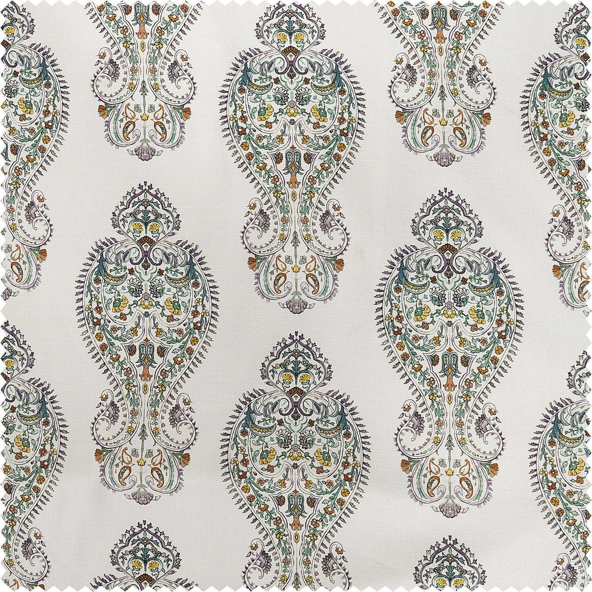 Mughal Medallion Paisley Dune Cotton Textured Printed Swatch