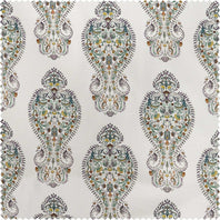 Mughal Medallion Paisley Dune Cotton Textured Printed Swatch