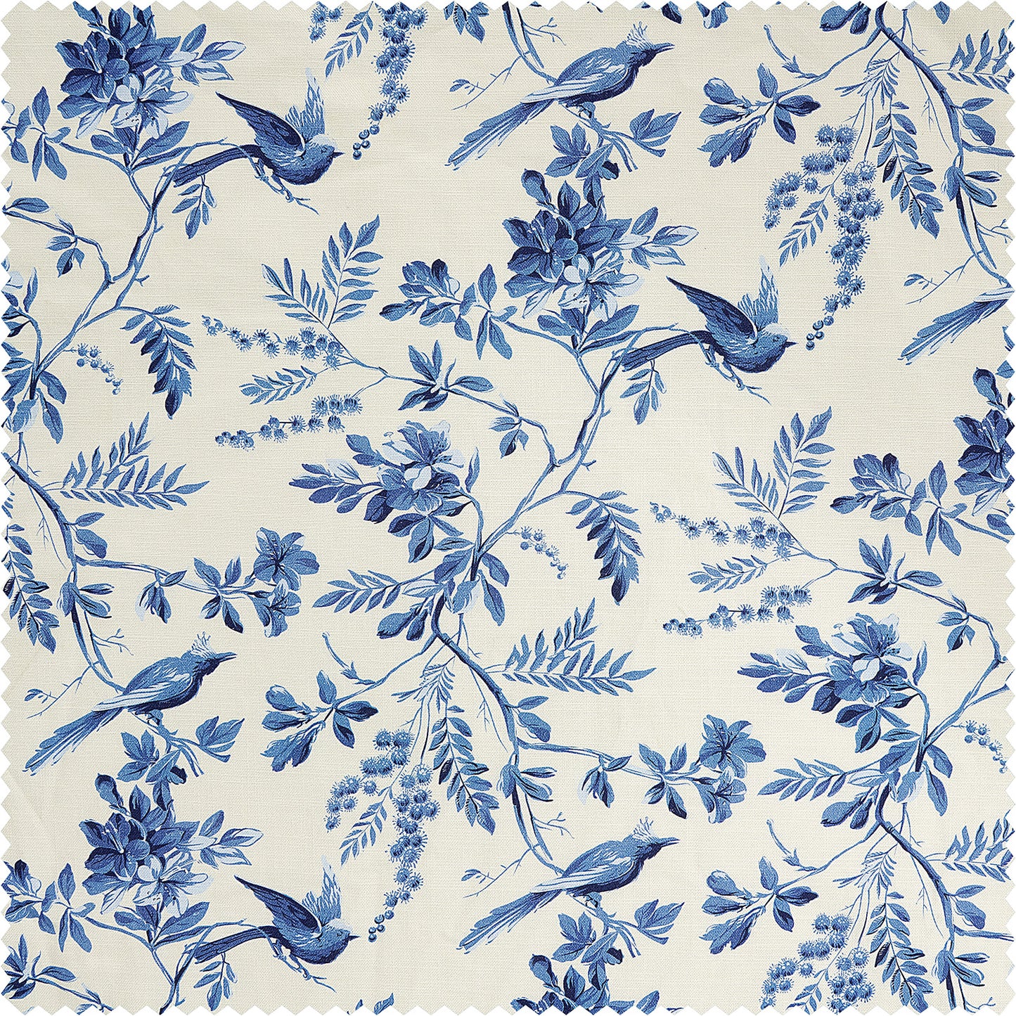 Blue Willow Arbor Floral Dune Cotton Textured Printed Swatch