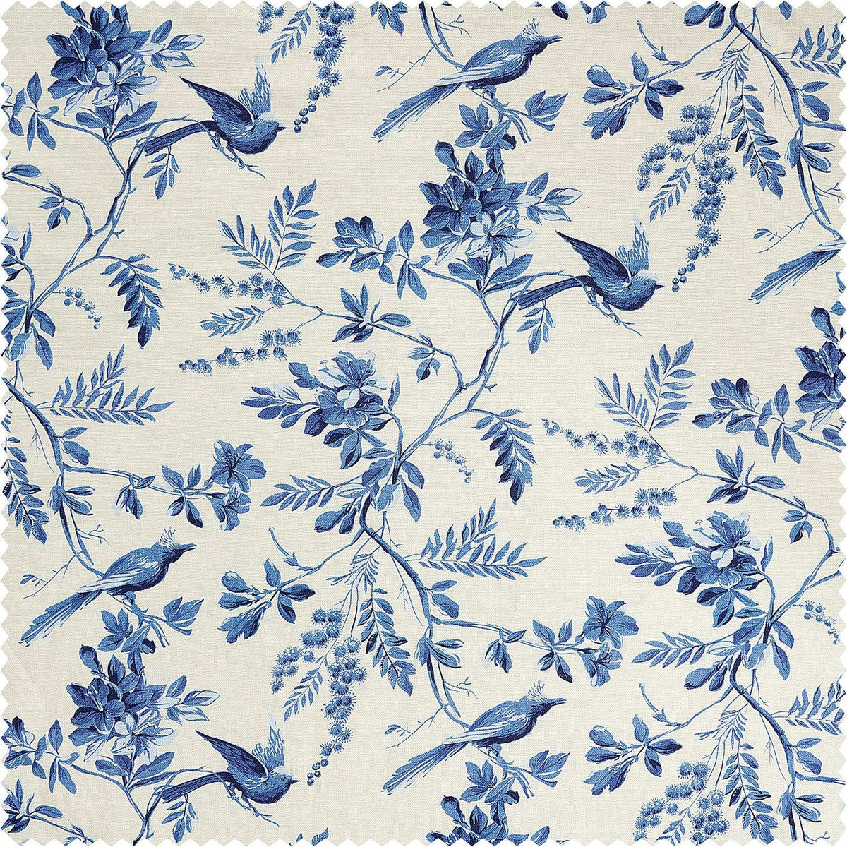 Blue Willow Arbor Floral Dune Cotton Textured Printed Fabric