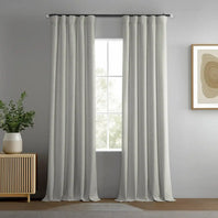 Farmhouse Birch Boho Chic Faux Linen Blackout Curtain Pair (2 Panels)