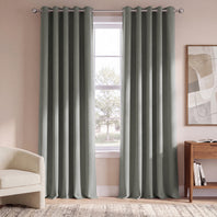 Neutral Grey Grommet Room Darkening Curtain