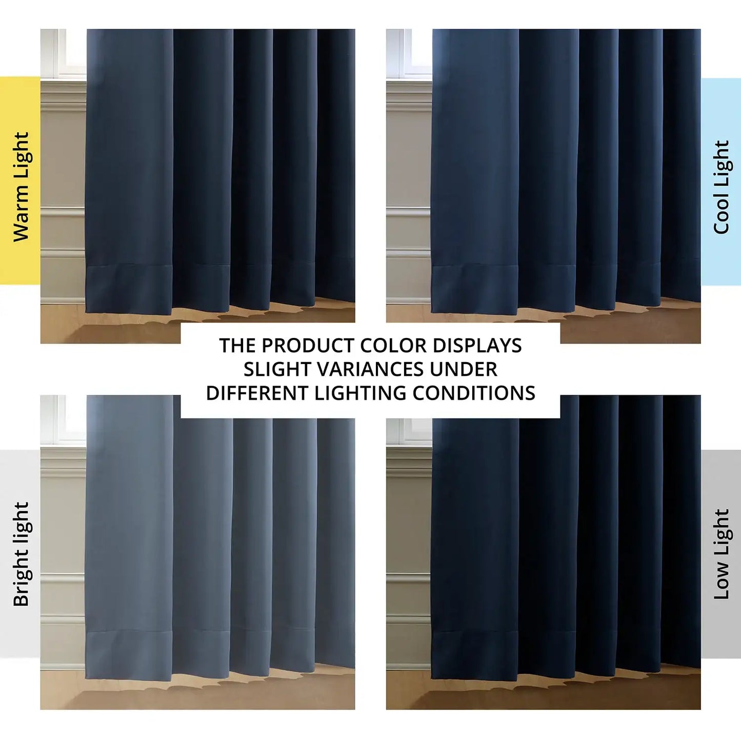 Deep Blue Room Darkening Curtain Pair (2 Panels)