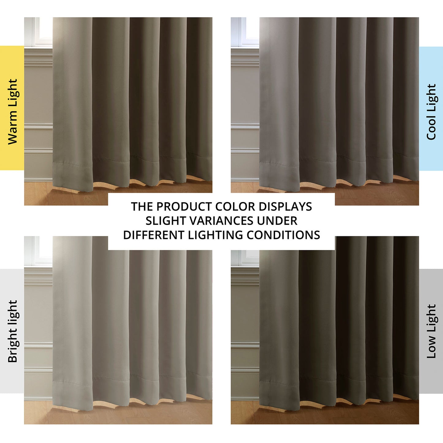 Dark Warm Taupe Room Darkening Curtain Pair (2 Panels)