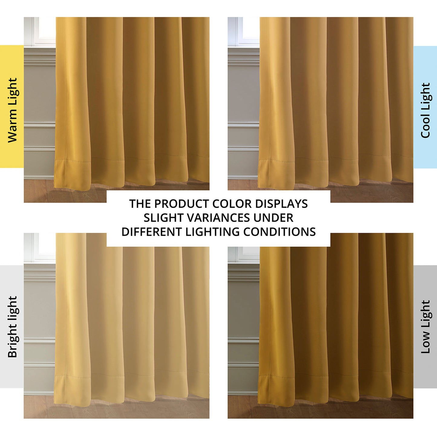 Ochre Room Darkening Curtain Pair (2 Panels)