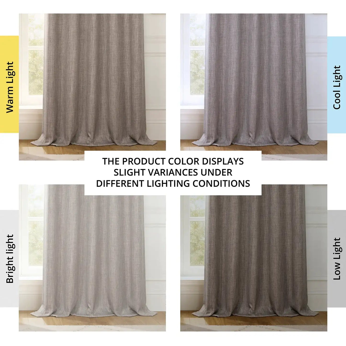 Mink Grommet Textured Faux Linen Room Darkening Curtain