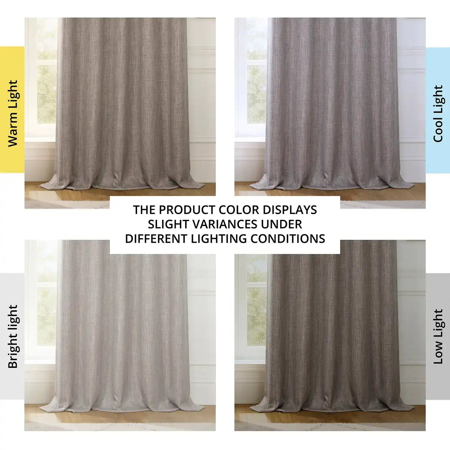 Mink Grommet Textured Faux Linen Room Darkening Curtain