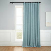 Sea Thistle Extra Wide Textured Faux Linen Room Darkening Curtain