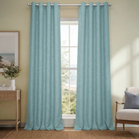 Sea Thistle Grommet Textured Faux Linen Room Darkening Curtain