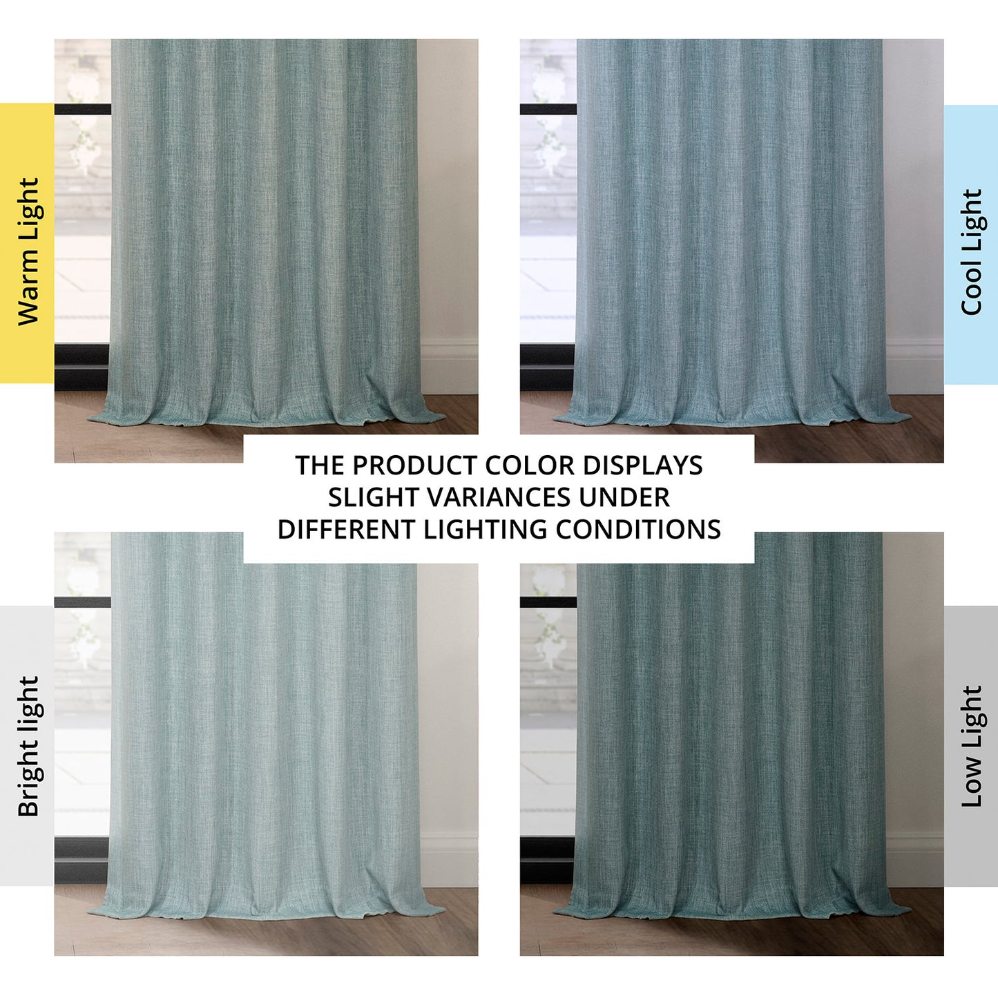 Sea Thistle Grommet Textured Faux Linen Room Darkening Curtain