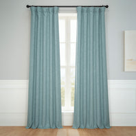 Sea Thistle Textured Faux Linen Room Darkening Curtain