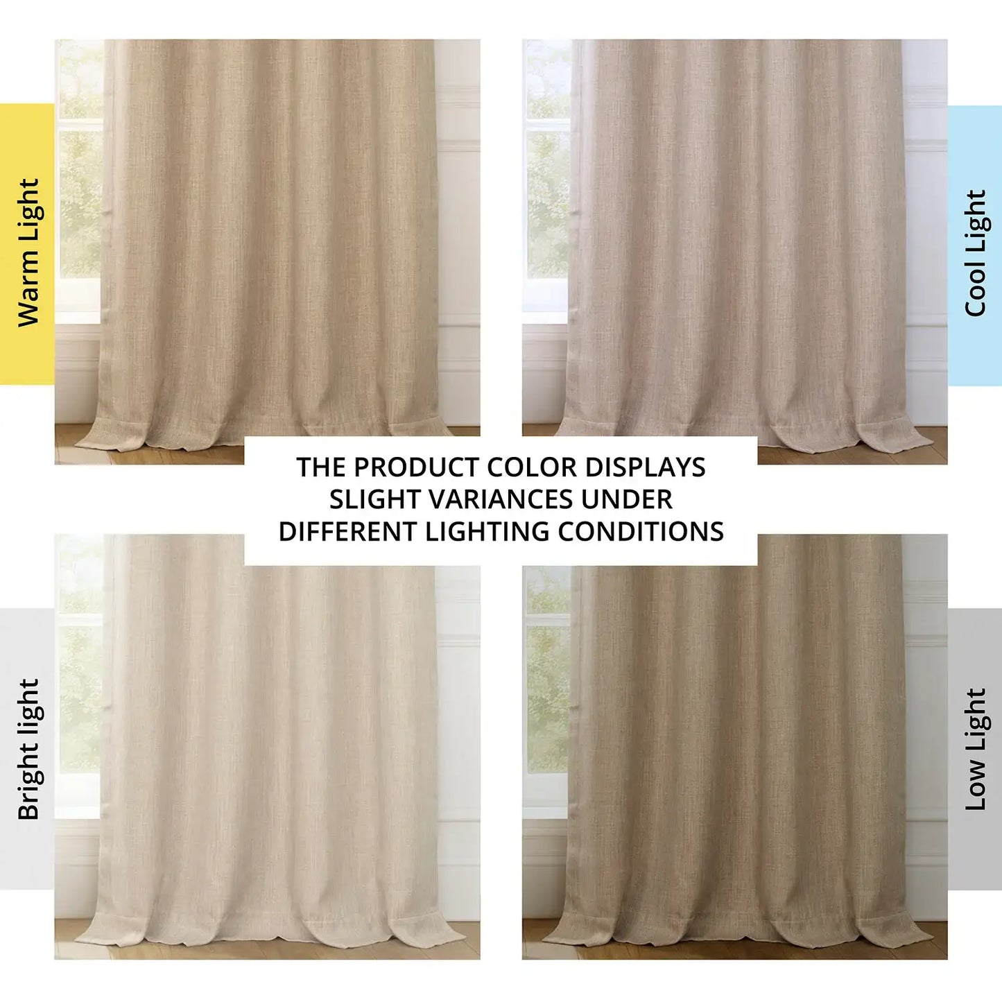 Nomad Tan Textured Faux Linen Room Darkening Curtain