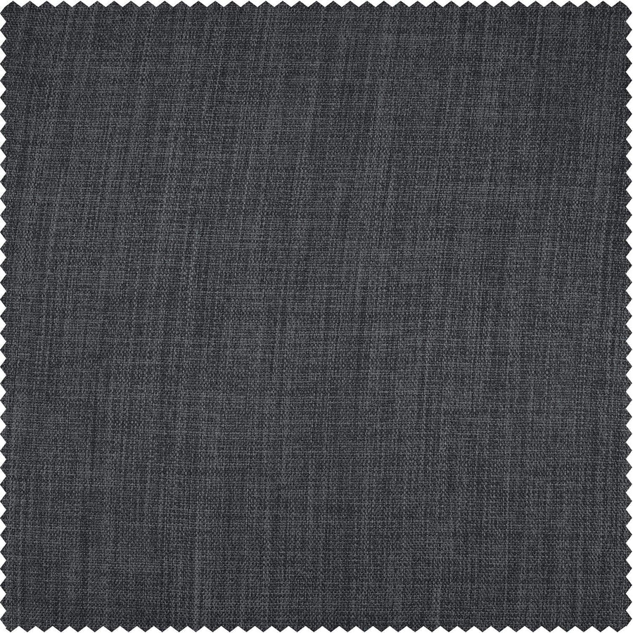 Dark Gravel Textured Faux Linen Custom Curtain - HalfPriceDrapes.com