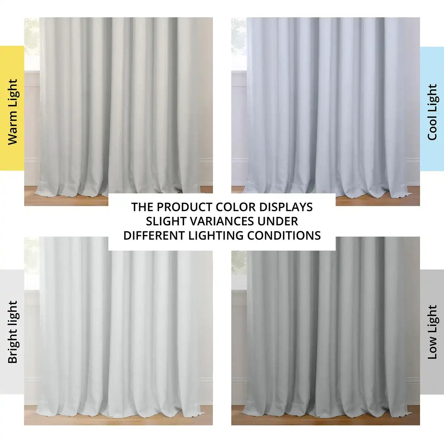 Oyster Mist Extra Wide Textured Faux Linen Room Darkening Curtain