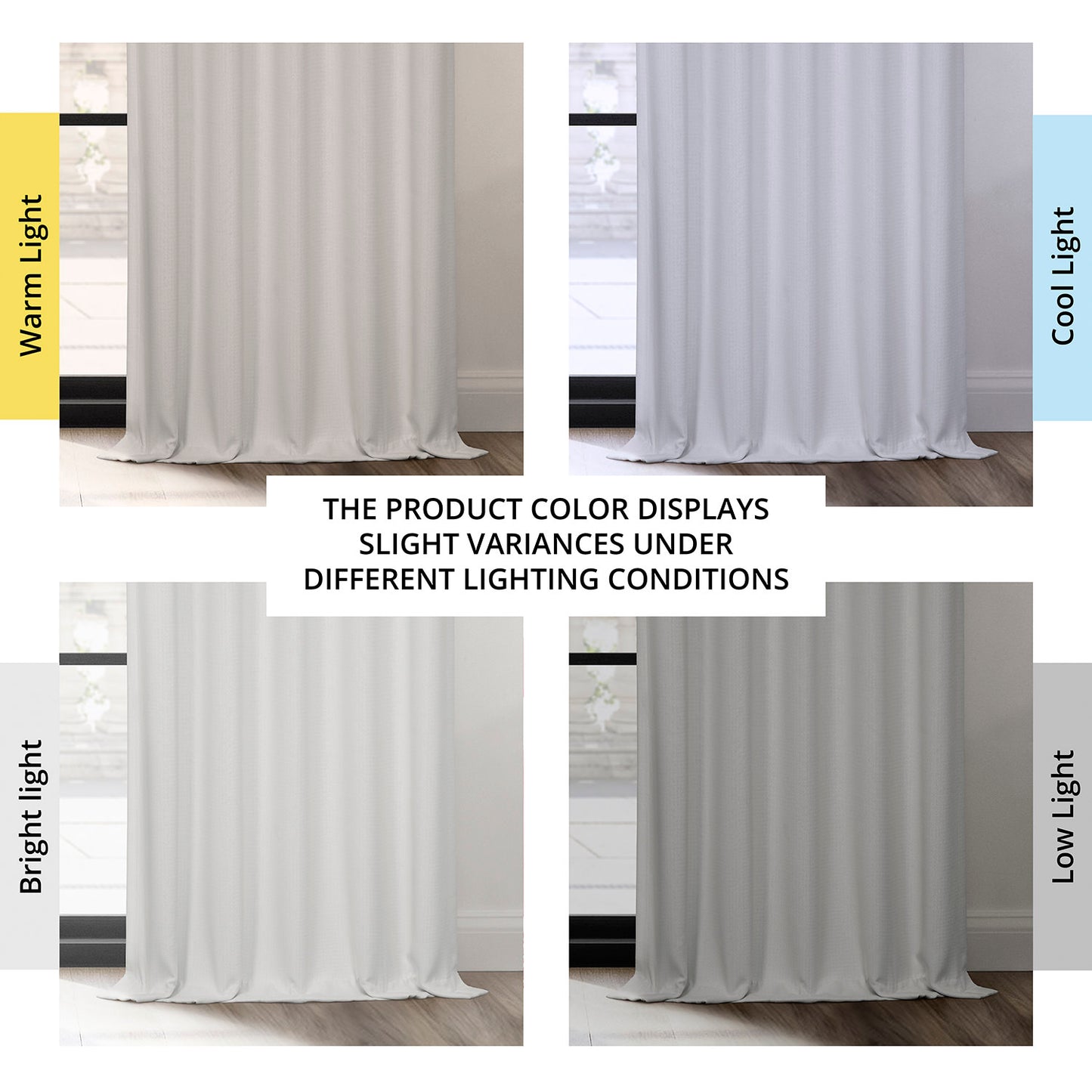 Oyster French Pleat Textured Faux Linen Room Darkening Curtain