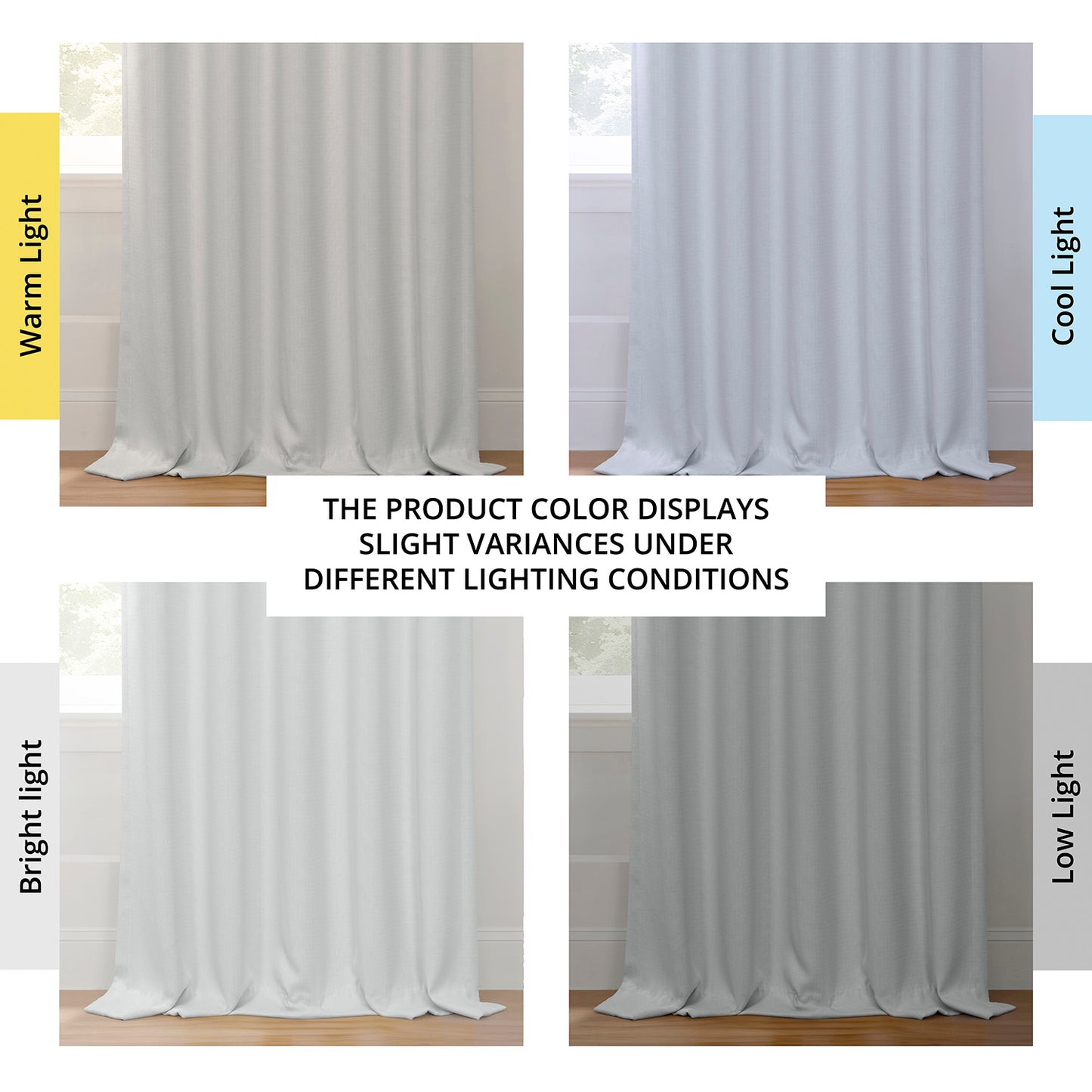Oyster French Pleat Textured Faux Linen Room Darkening Curtain