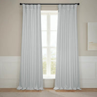 Oyster Textured Faux Linen Room Darkening Curtain