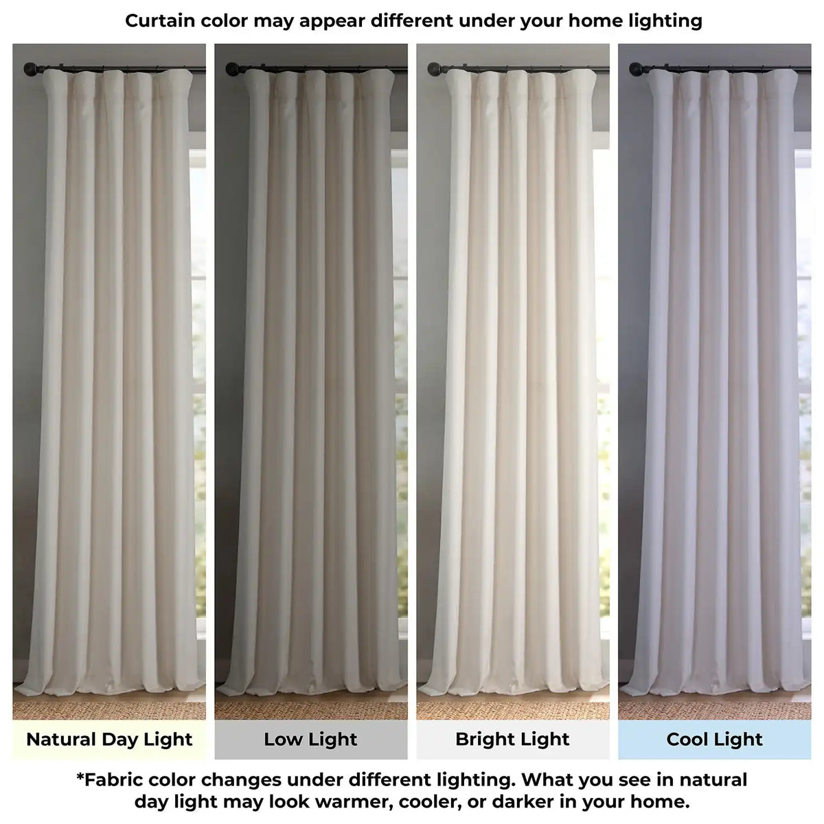 Birch Taupe Extra Wide Textured Faux Linen Room Darkening Curtain
