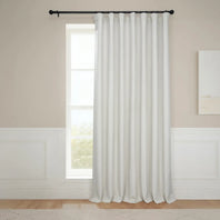 Birch Extra Wide Textured Faux Linen Room Darkening Curtain