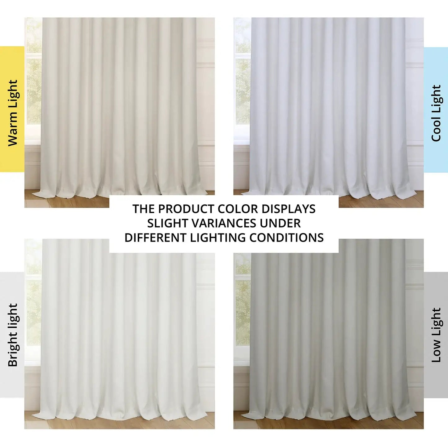 Birch Extra Wide Textured Faux Linen Room Darkening Curtain