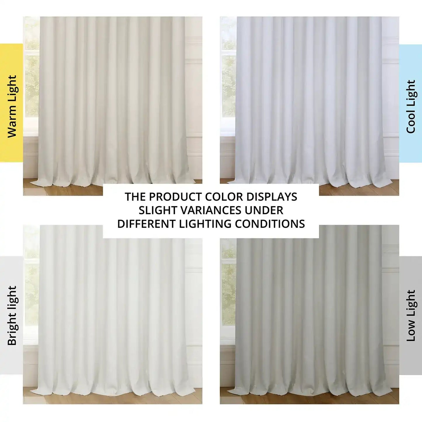 Birch Taupe Extra Wide Textured Faux Linen Room Darkening Curtain