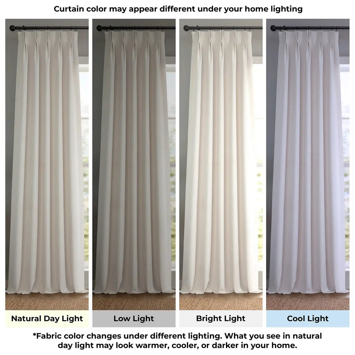 Birch Taupe Pinch Pleat Textured Faux Linen Room Darkening Curtain