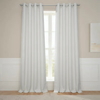 Birch Grommet Textured Faux Linen Room Darkening Curtain