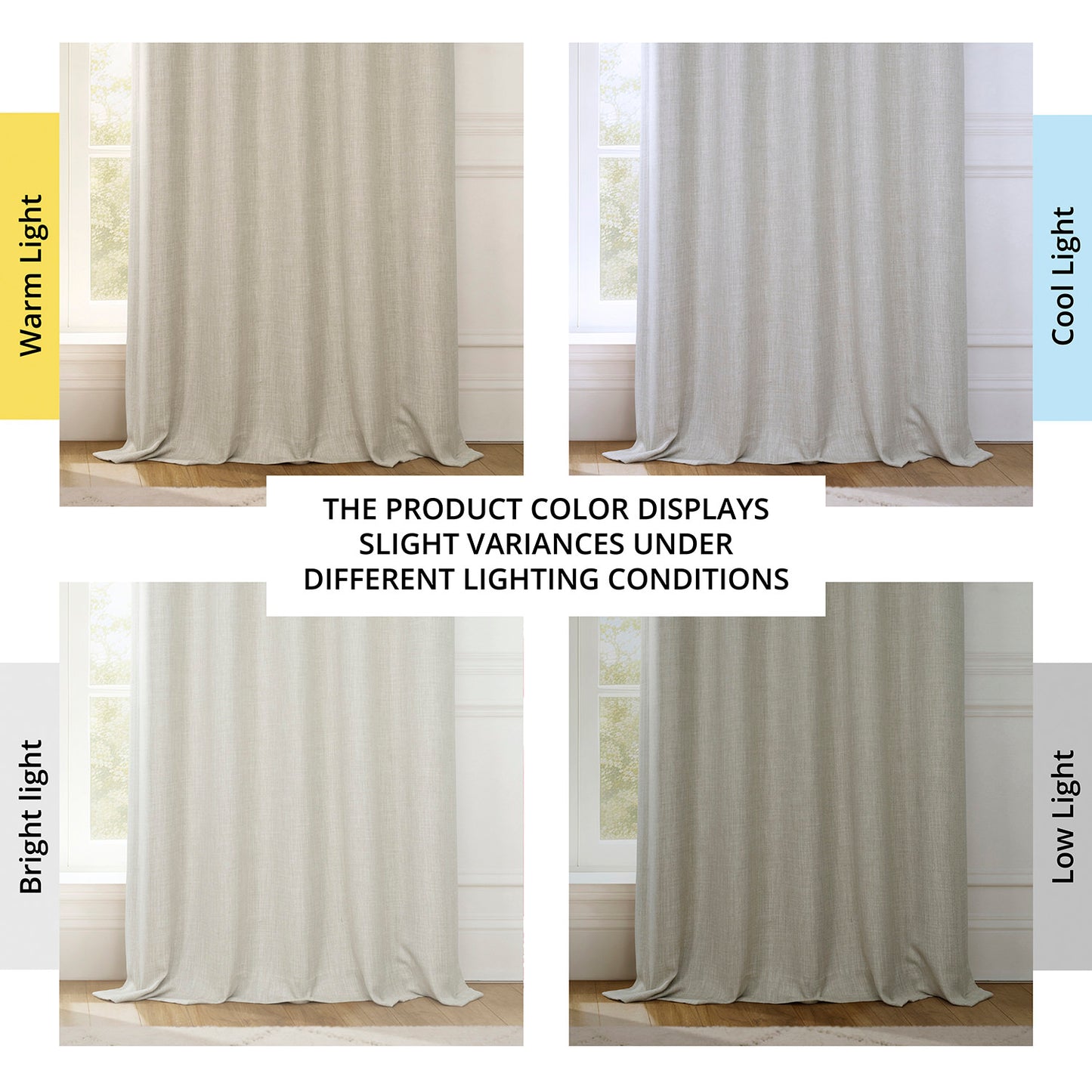 Oatmeal Grommet Textured Faux Linen Room Darkening Curtain