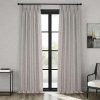 Clay Pinch Pleat Textured Faux Linen Room Darkening Curtain
