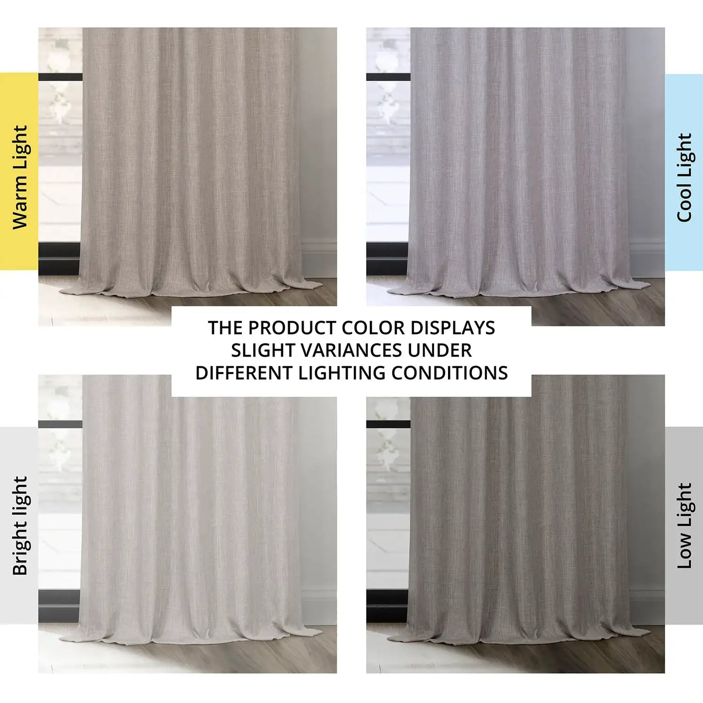 Clay Grommet Textured Faux Linen Room Darkening Curtain