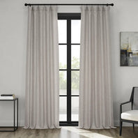 Clay Textured Faux Linen Room Darkening Curtain