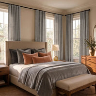 Clay Textured Faux Linen Custom Curtain