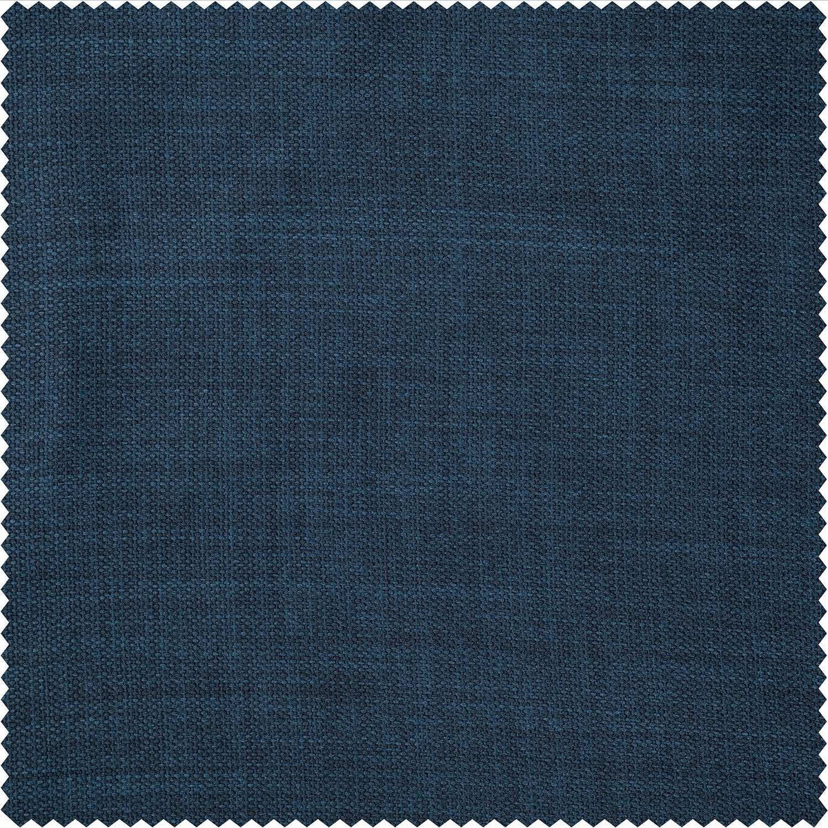 Nightfall Navy Textured Faux Linen Custom Curtain