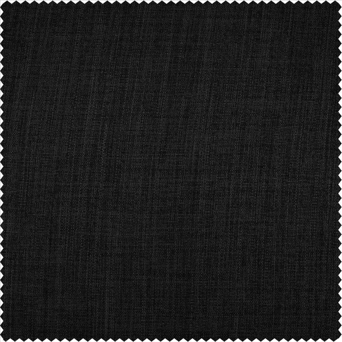 Essential Black Textured Faux Linen Swatch - HalfPriceDrapes.com