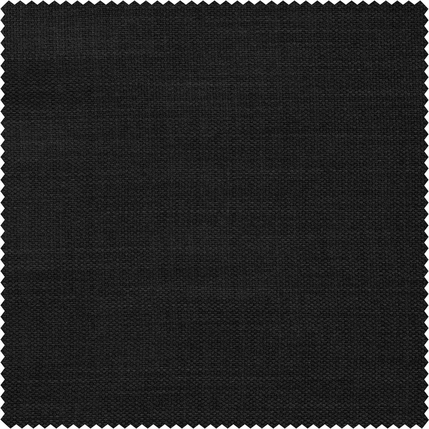 Essential Black Textured Faux Linen Custom Curtain