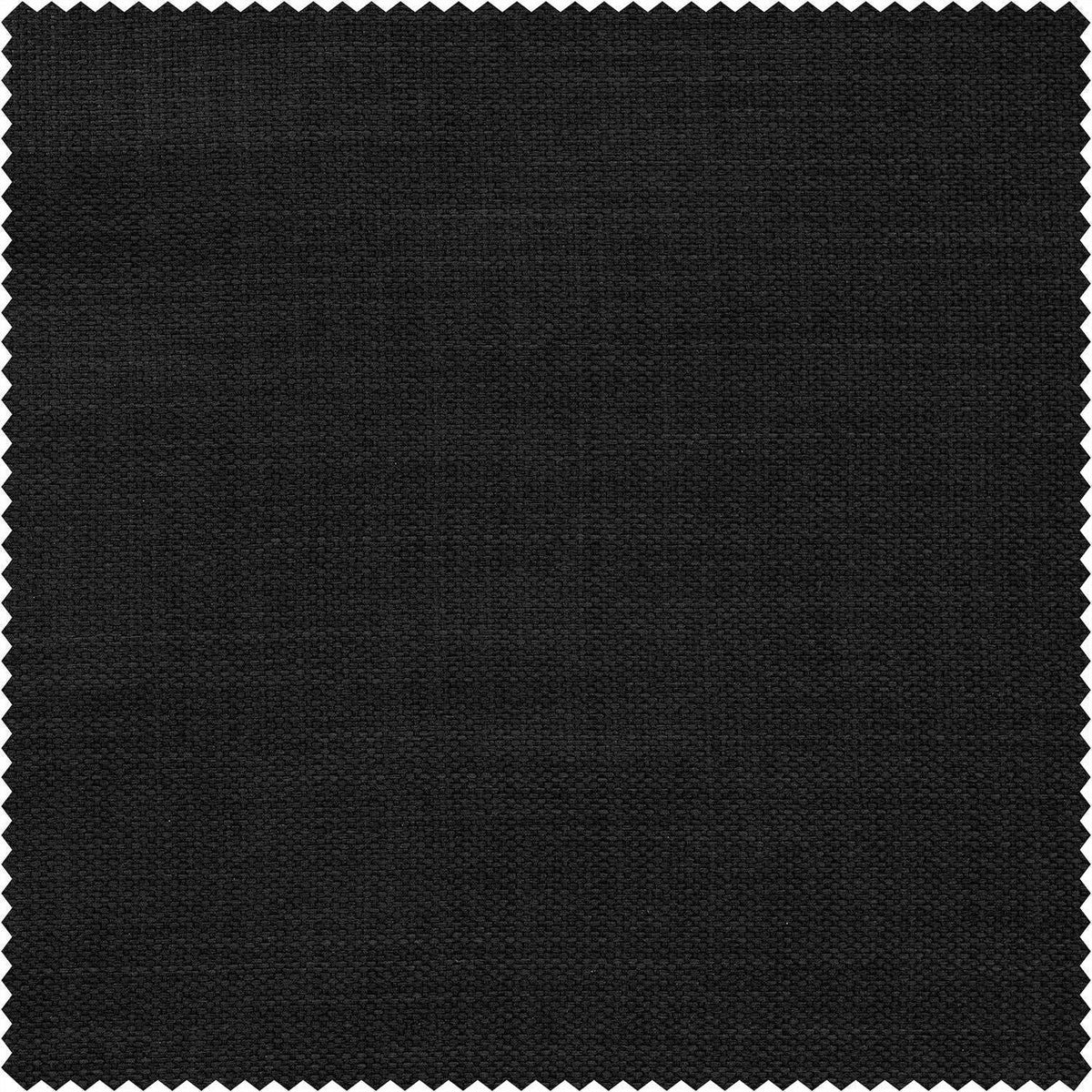 Essential Black Textured Faux Linen Custom Curtain