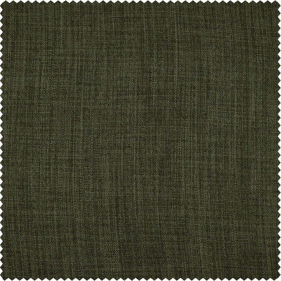 Khaki Green Textured Faux Linen Custom Curtain - HalfPriceDrapes.com